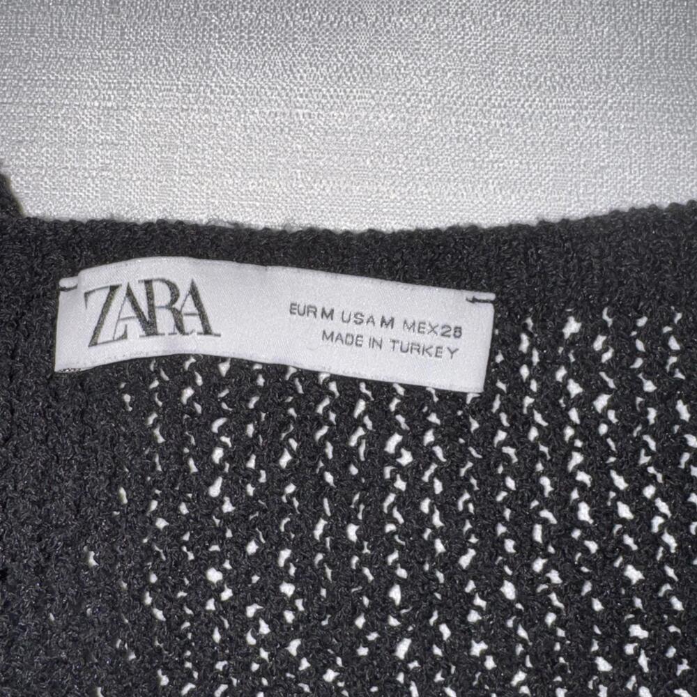 Zara Crochet Ruffle Crop Top Bralette Boho Grunge Indie‎ Emo Lace Open Weave - Picture 3 of 3